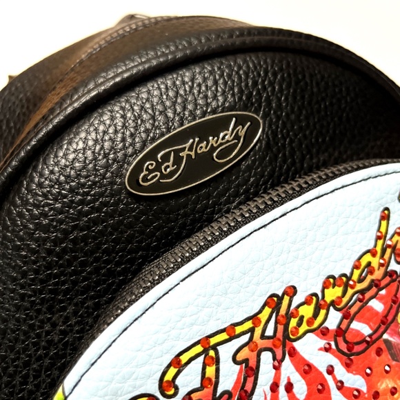 Ed Hardy Dead or Alive Mini Backpack Skull Horse Rhinestone Tattoo Bag NWT
